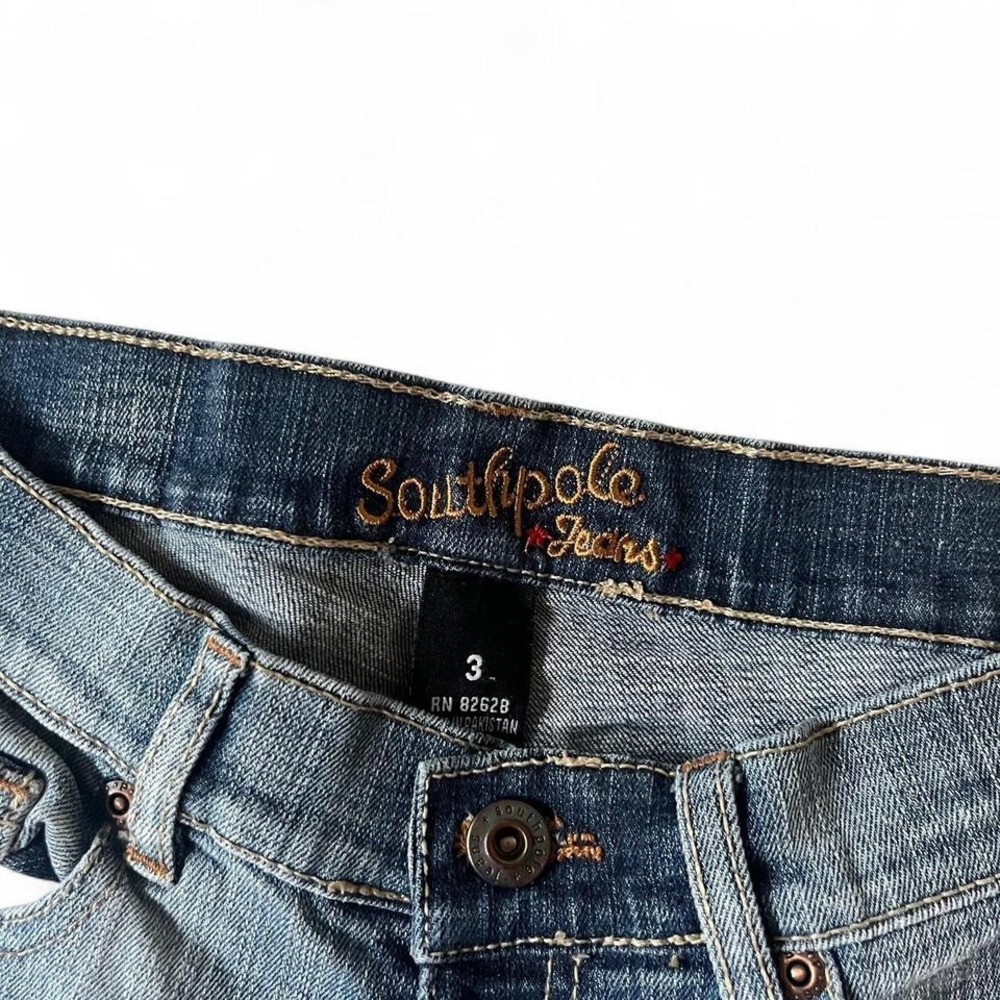 Southpole Jeans‎ Capri Cuffed Embellished Pockets Denim Blue Size 3